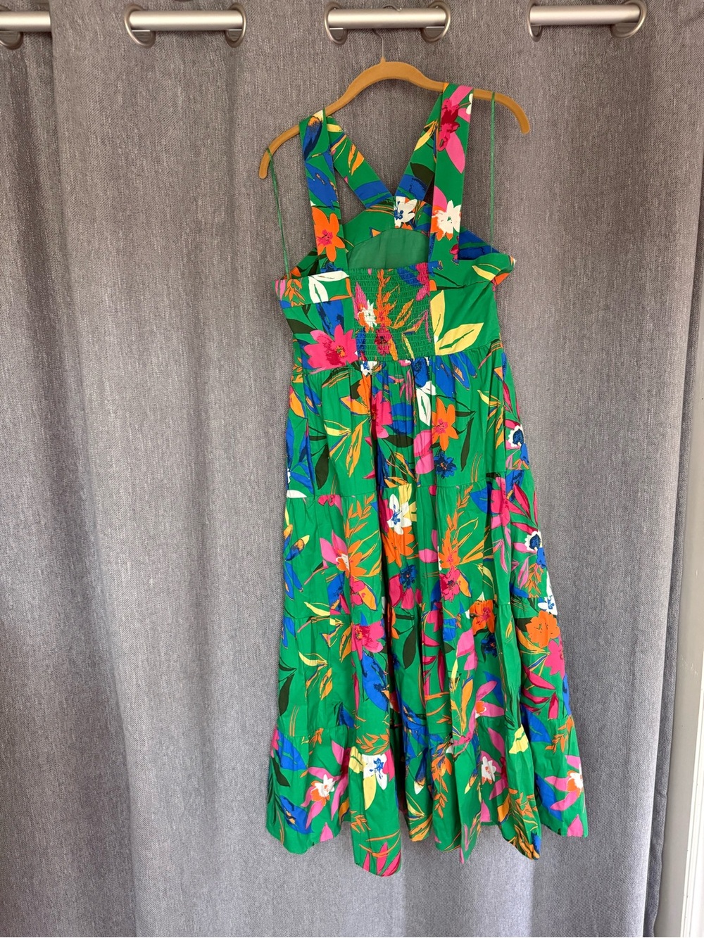 J. Crew Factory Green Floral Midi Sundress size 10